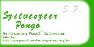 szilveszter pongo business card